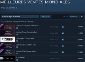 Lost Ark - Top ventes mondiales sur Steam